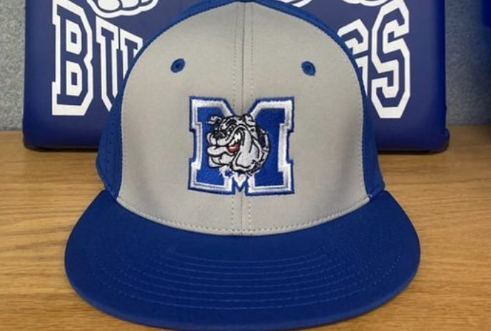 a hat with milford bulldog logo
